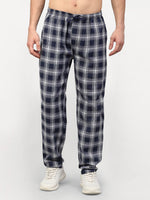 Thumbnail for Jainish Men's Navy Blue Cotton Checked Track Pants ( JOG 016Navy ) - Distacart