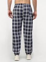 Thumbnail for Jainish Men's Navy Blue Cotton Checked Track Pants ( JOG 016Navy ) - Distacart