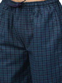 Thumbnail for Jainish Men's Blue Cotton Checked Track Pants ( JOG 017Blue ) - Distacart