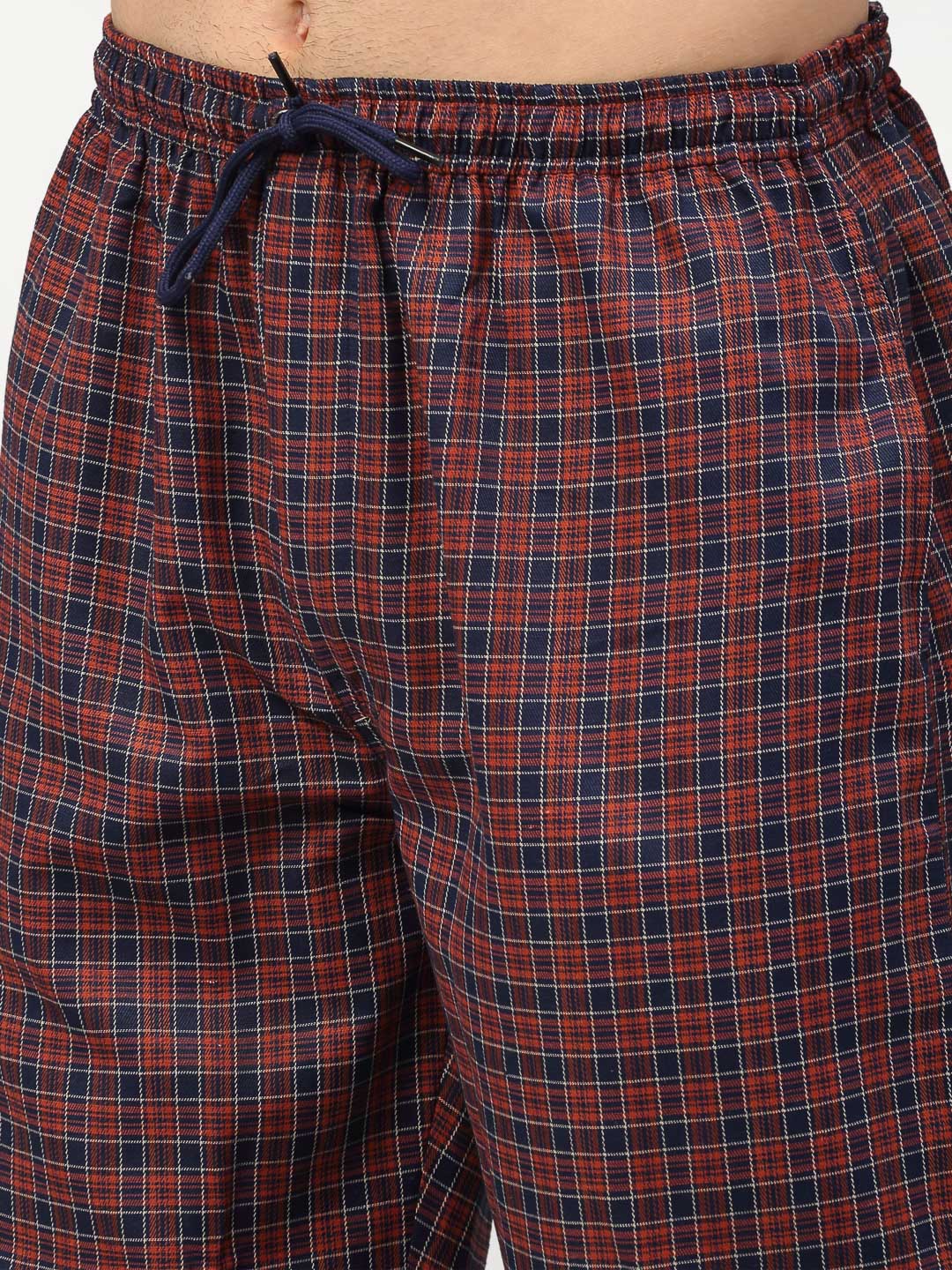 Jainish Men's Maroon Cotton Checked Track Pants ( JOG 017Maroon ) - Distacart