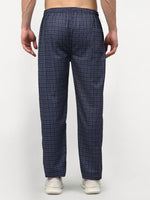 Thumbnail for Jainish Men's Navy Blue Cotton Checked Track Pants ( JOG 017Navy-Grey ) - Distacart