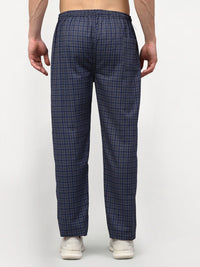 Thumbnail for Jainish Men's Navy Blue Cotton Checked Track Pants ( JOG 017Navy-Grey ) - Distacart