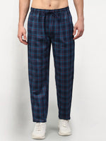 Thumbnail for Jainish Men's Blue Cotton Checked Track Pants ( JOG 018Blue ) - Distacart