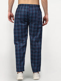 Thumbnail for Jainish Men's Blue Cotton Checked Track Pants ( JOG 018Blue ) - Distacart
