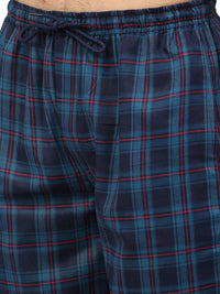 Thumbnail for Jainish Men's Blue Cotton Checked Track Pants ( JOG 018Blue ) - Distacart