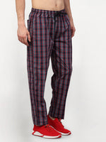 Thumbnail for Jainish Men's Grey Cotton Checked Track Pants ( JOG 019Grey-Red ) - Distacart