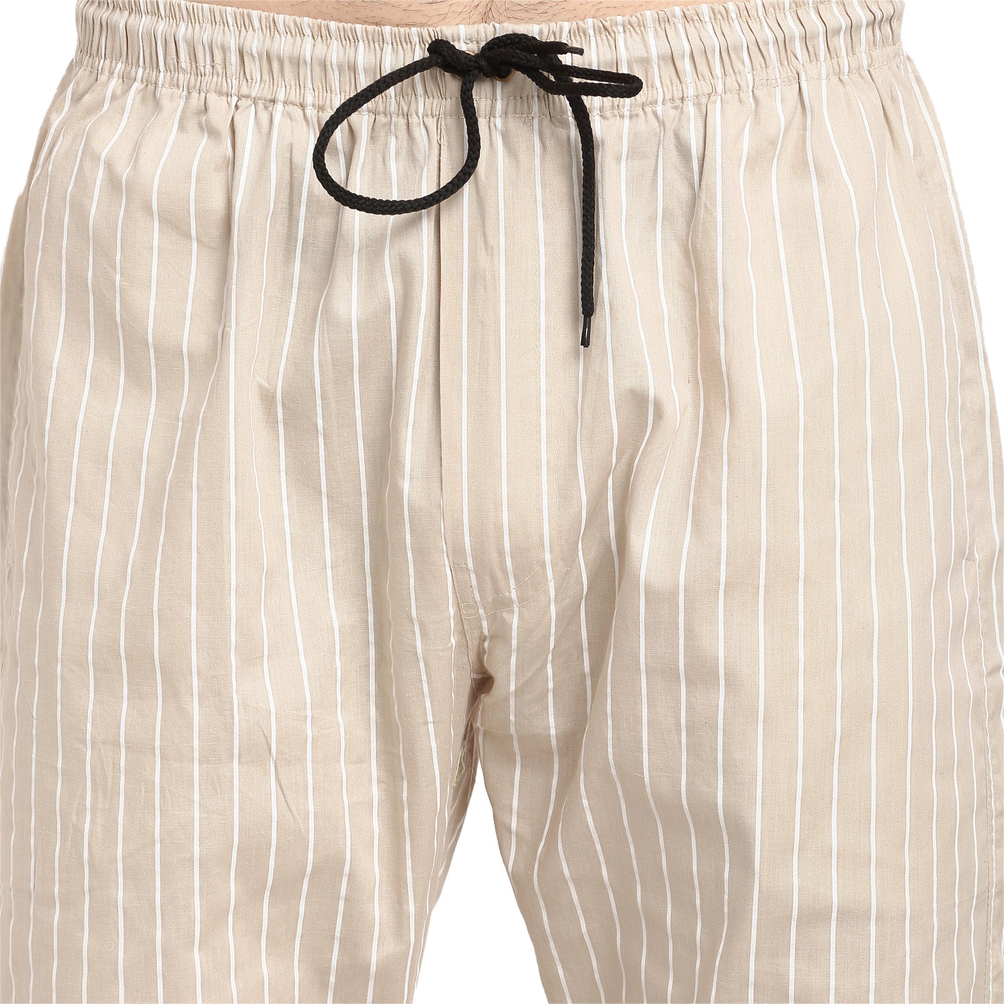 Jainish Men's Beige Cotton Striped Track Pants ( JOG 020Cream ) - Distacart