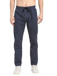 Thumbnail for Jainish Men's Navy Blue Cotton Striped Track Pants ( JOG 020Navy ) - Distacart
