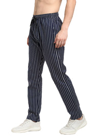 Thumbnail for Jainish Men's Navy Blue Cotton Striped Track Pants ( JOG 020Navy ) - Distacart