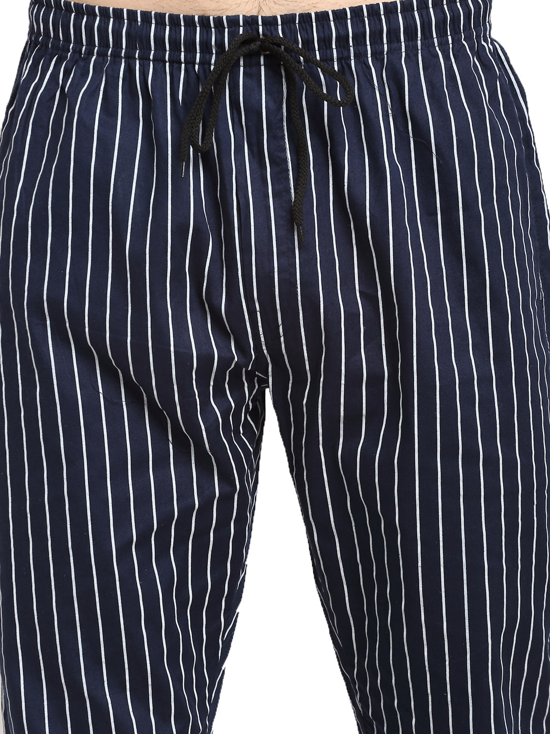 Jainish Men's Navy Blue Cotton Striped Track Pants ( JOG 020Navy ) - Distacart