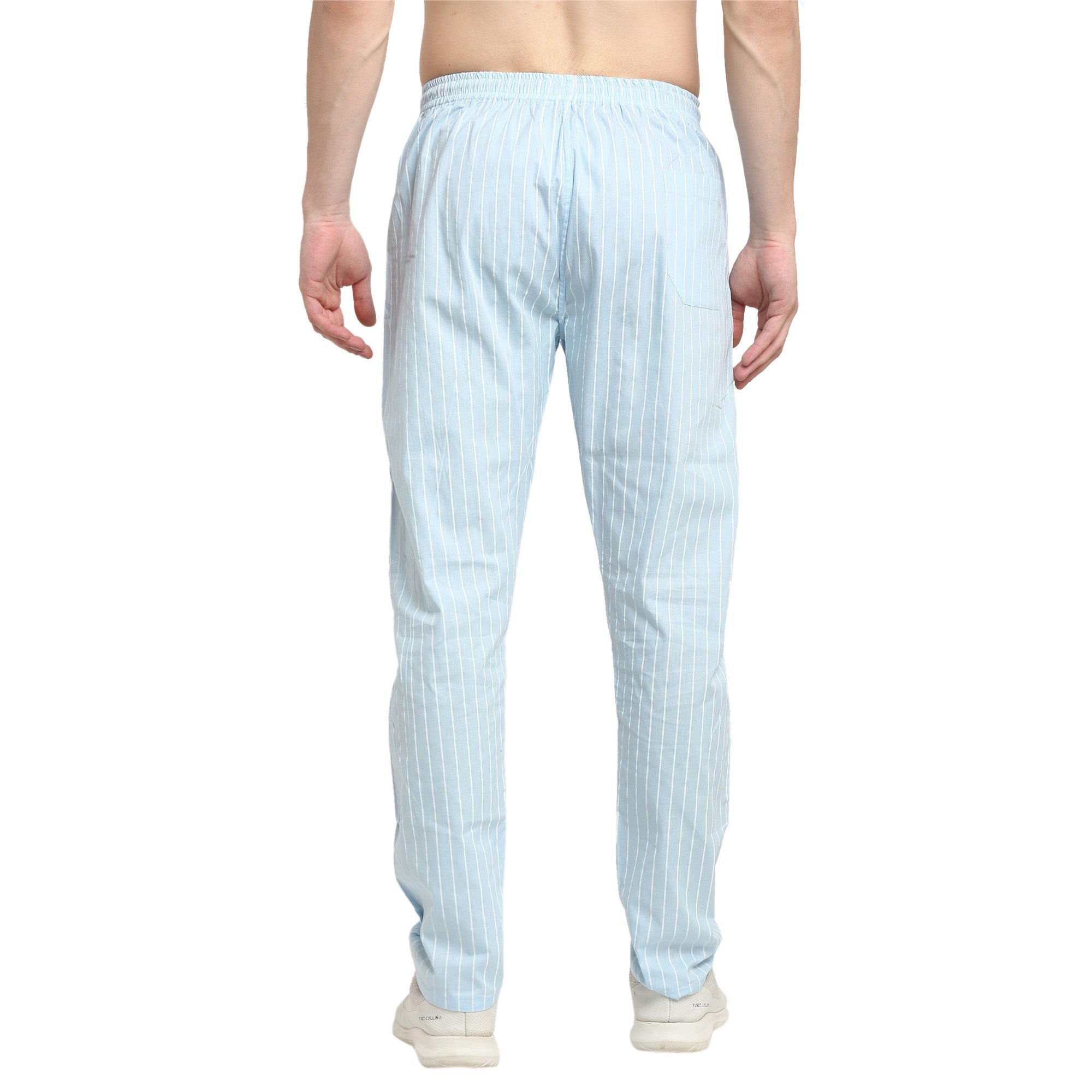 Jainish Men's Blue Cotton Striped Track Pants ( JOG 020Sky ) - Distacart