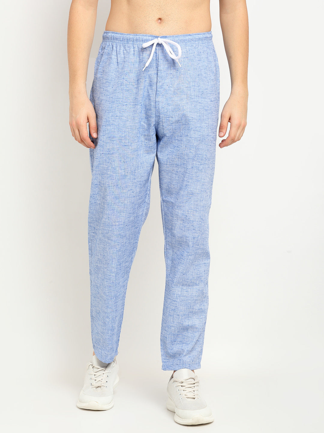 Jainish Men's Blue Linen Cotton Track Pants ( JOG 021Blue ) - Distacart