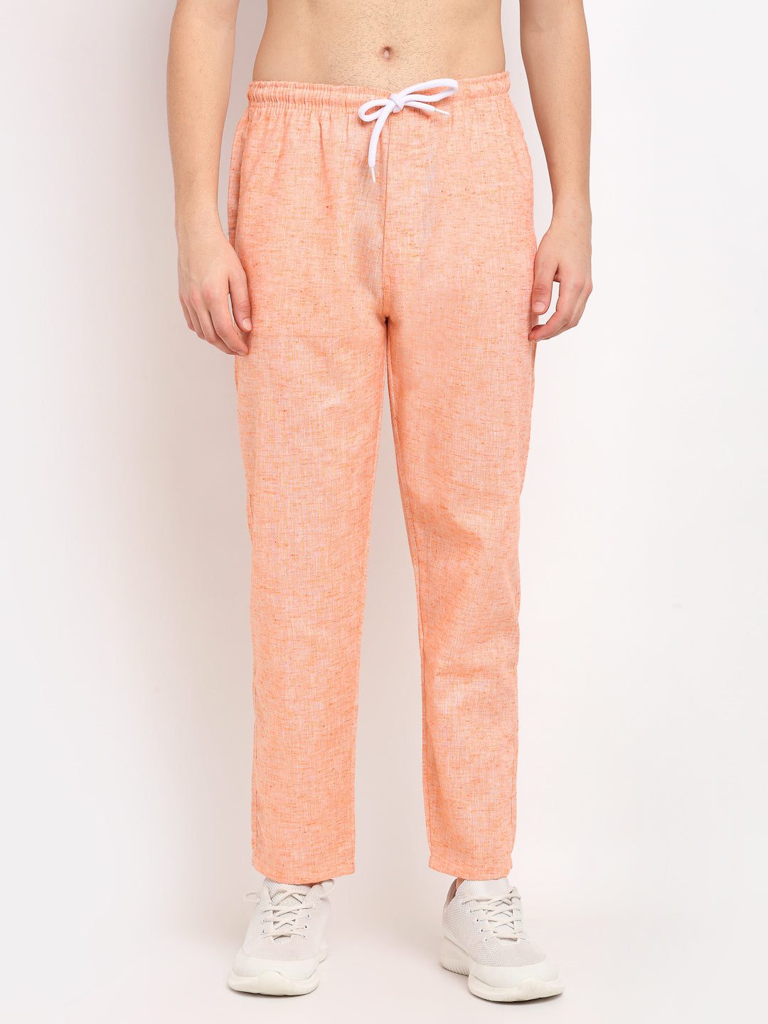 Jainish Men's Orange Linen Cotton Track Pants ( JOG 021Orange ) - Distacart