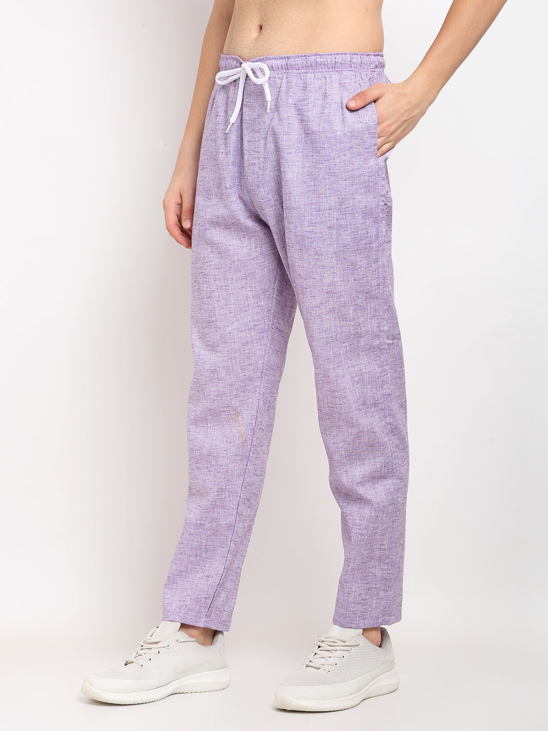 Jainish Men's Purple Linen Cotton Track Pants ( JOG 021Purple ) - Distacart