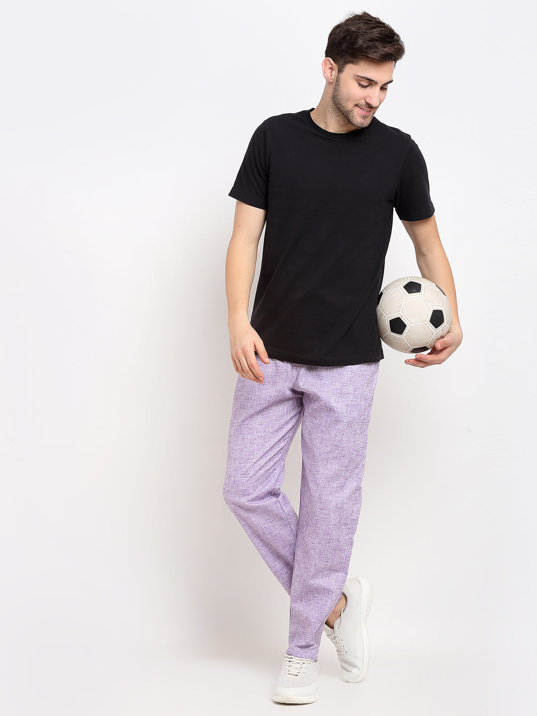 Jainish Men's Purple Linen Cotton Track Pants ( JOG 021Purple ) - Distacart