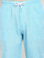 Thumbnail for Jainish Men's Blue Linen Cotton Track Pants ( JOG 021Sky ) - Distacart