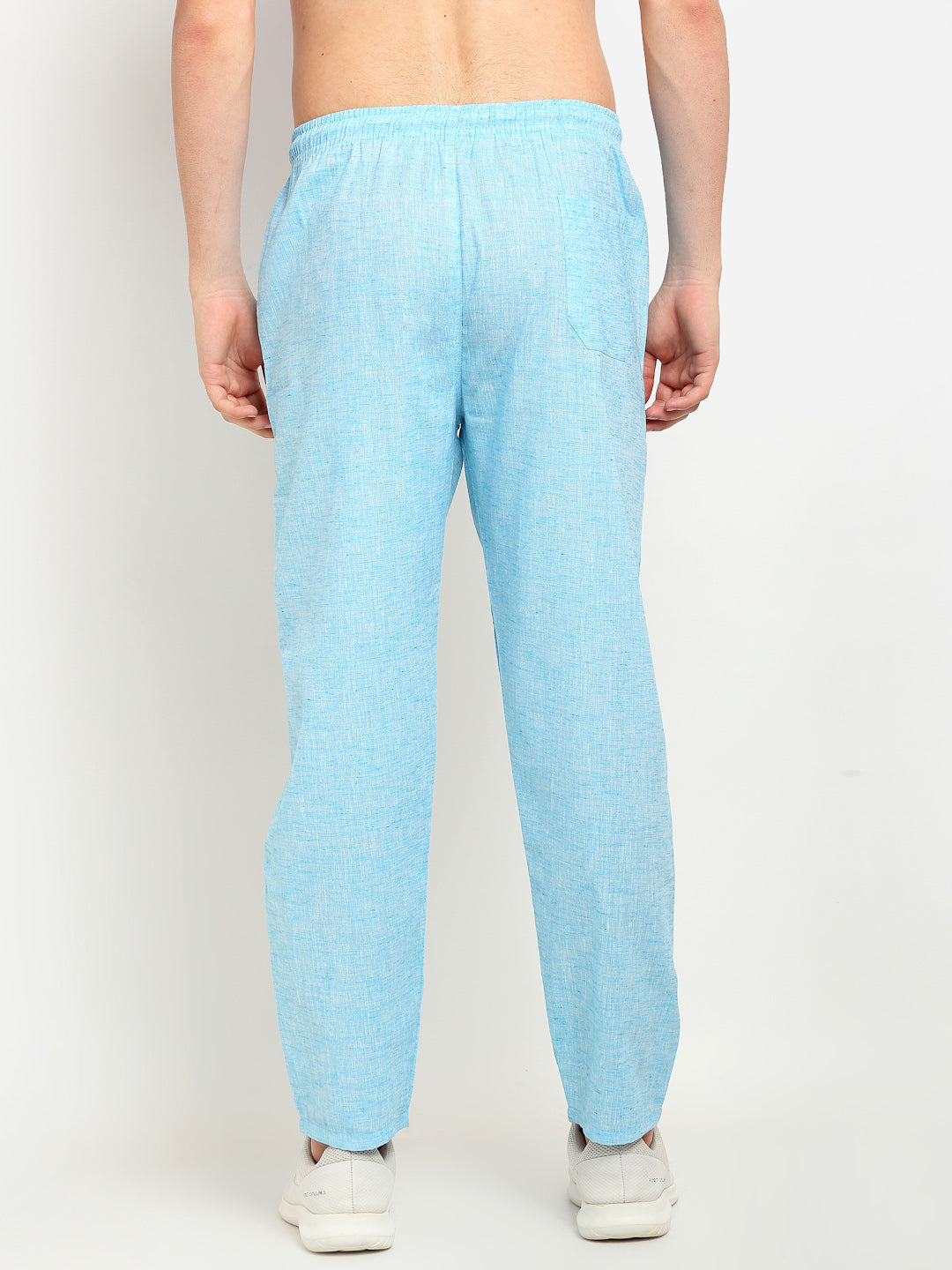 Jainish Men's Blue Linen Cotton Track Pants ( JOG 021Sky ) - Distacart