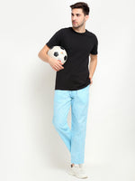 Thumbnail for Jainish Men's Blue Linen Cotton Track Pants ( JOG 021Sky ) - Distacart