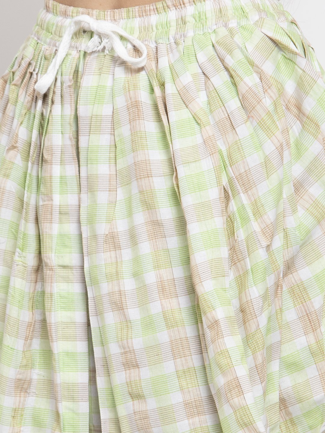 Jompers Women Green and White Striped Kurta with Dhoti Pants - Distacart