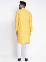 Thumbnail for Jompers Men's Yellow Woven Kurta Payjama Sets