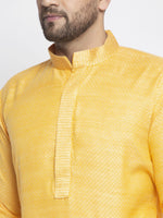 Thumbnail for Jompers Men's Yellow Woven Kurta Payjama Sets