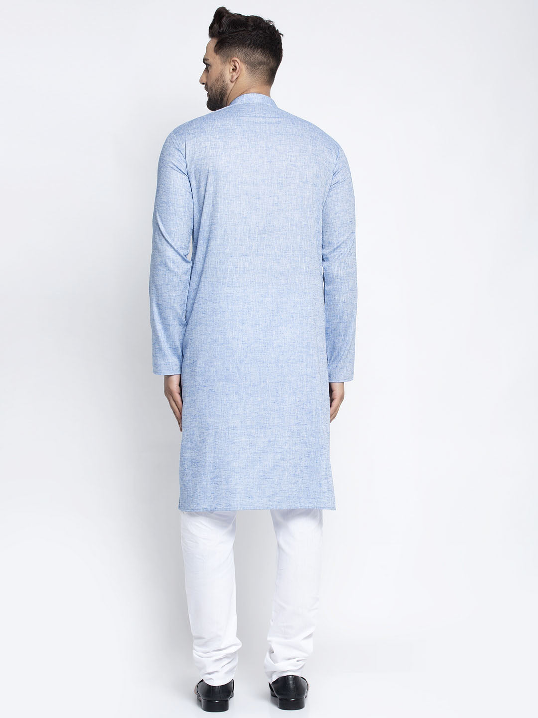 Jompers Men Blue & White Self Design Kurta with Pyjamas - Distacart
