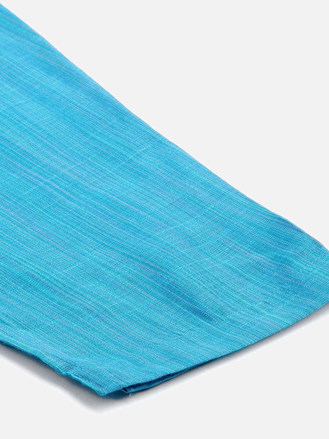 Jompers Women Blue & Green Self-Striped Kurta with Trousers & Printed Art Silk Dupatta - Distacart