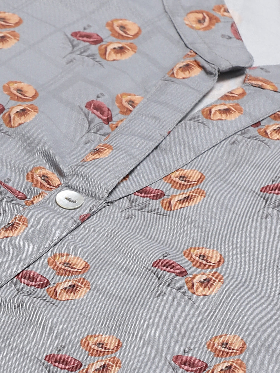 Jompers Women Grey & Beige Floral Printed Kurta with Palazzos - Distacart