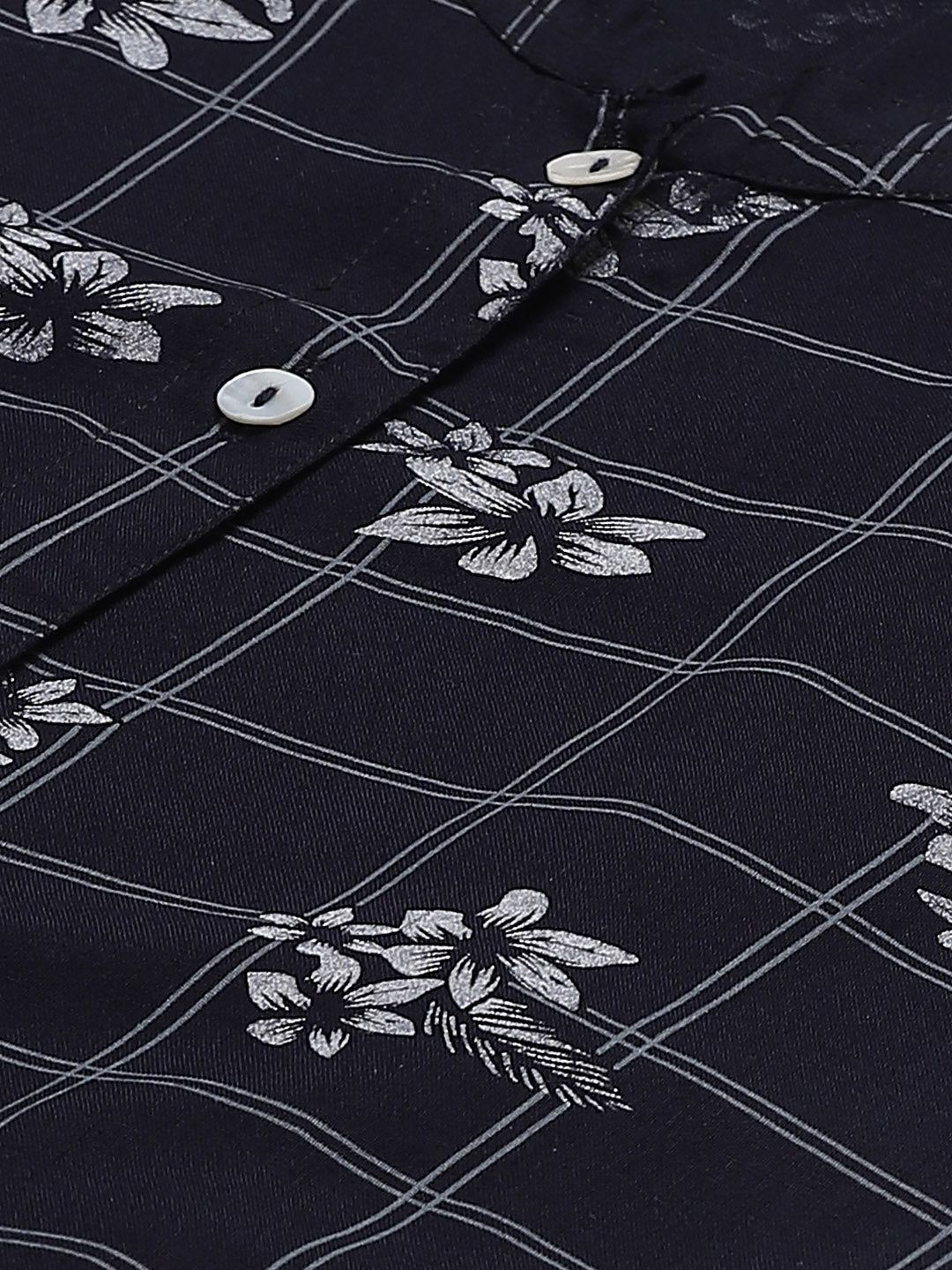 Jompers Women Black & White Floral Printed Kurta with Palazzos - Distacart