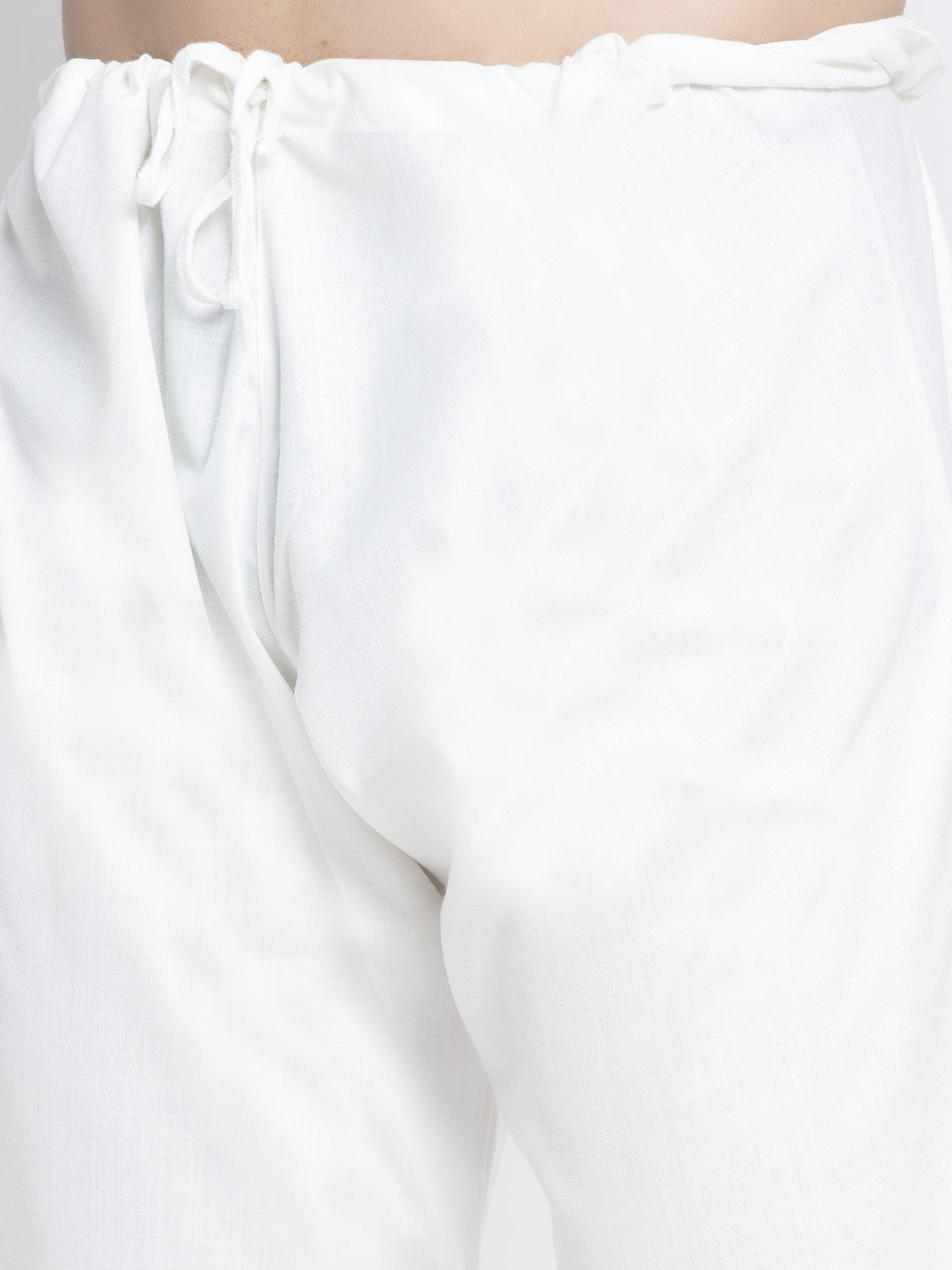 Jompers Men's Solid White Cotton Kurta Payjama with Solid Black Waistcoat - Distacart