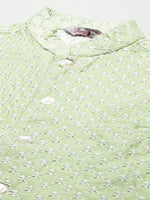 Thumbnail for Jompers Men's Embroidered Nehru Jacket & Kurta Pyjama (Green ) - Distacart