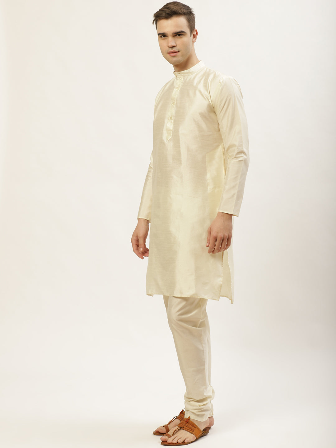 Jompers Men's Embroidered Nehru Jacket & Kurta Pyjama ( Grey ) - Distacart