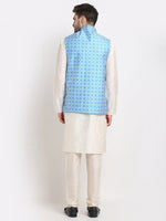 Thumbnail for Jompers Men's Ikat Print Nehru Jacket & Kurta Pyjama - Distacart