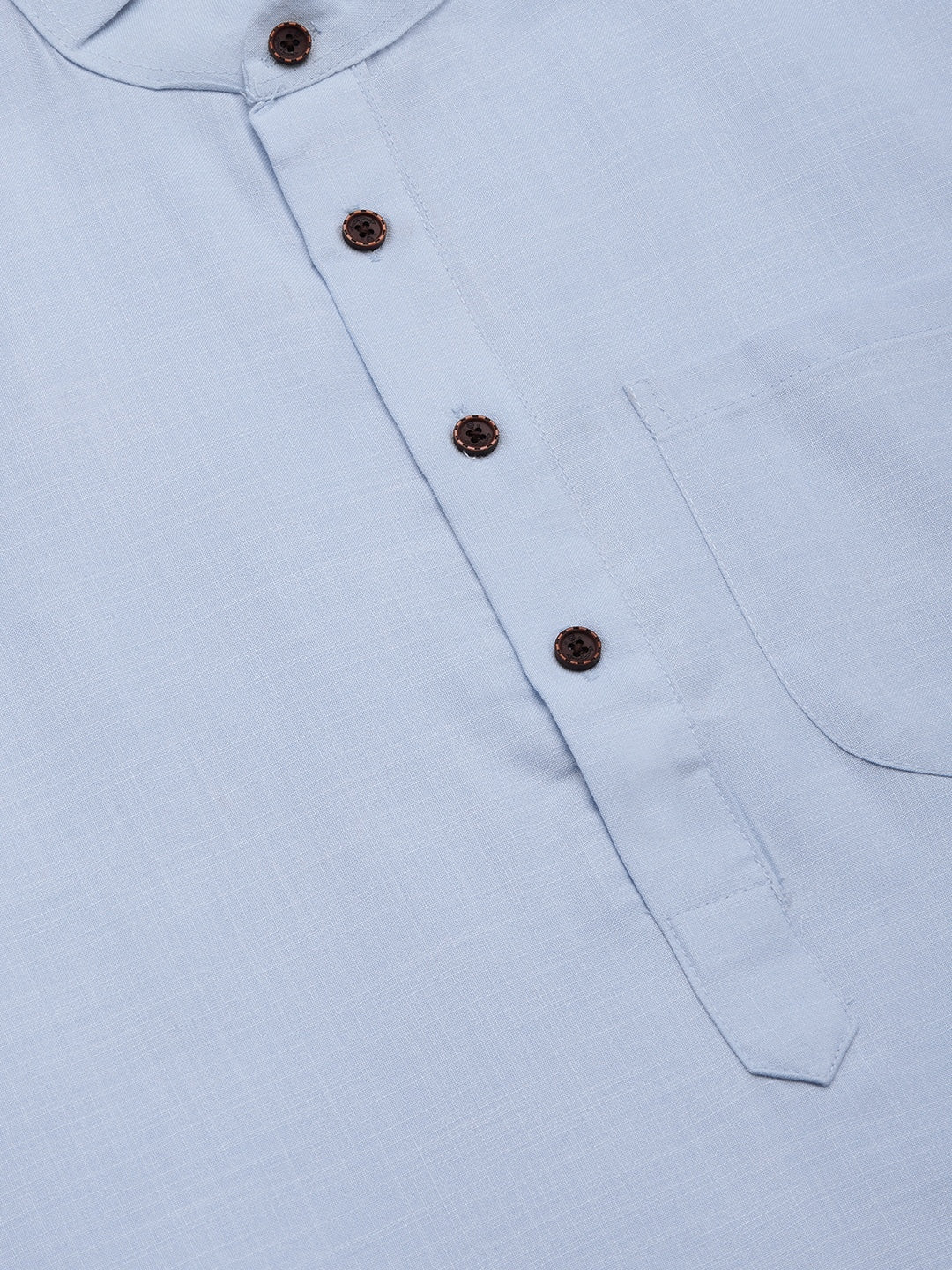 Jompers Men's Beautiful Blue Cotton Solid Kurta Only