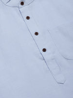 Thumbnail for Jompers Men's Beautiful Blue Cotton Solid Kurta Only