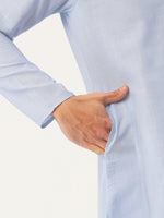 Thumbnail for Jompers Men's Beautiful Blue Cotton Solid Kurta Only