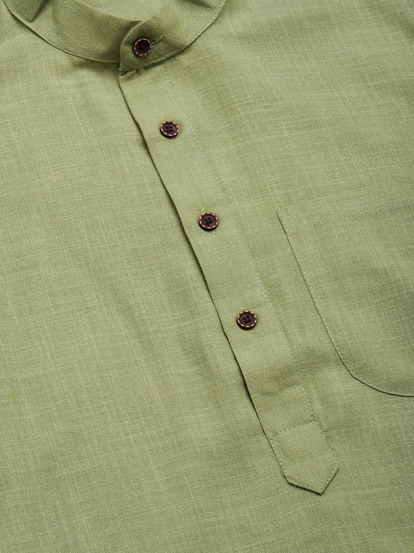 Jompers Men's Pista Cotton Solid Kurta Pyjama