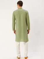 Thumbnail for Jompers Men's Pista Cotton Solid Kurta Pyjama