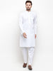 Jompers Men White Solid Kurta with Pyjamas - Distacart