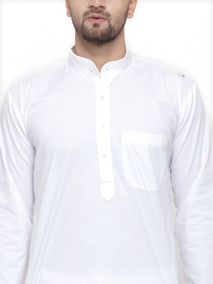 Jompers Men White Solid Kurta with Pyjamas - Distacart