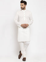 Thumbnail for Jompers Men Cream Chikan Kurta Only - Distacart