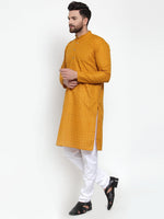 Thumbnail for Jompers Men Mustard Chikan Kurta with Churidar - Distacart