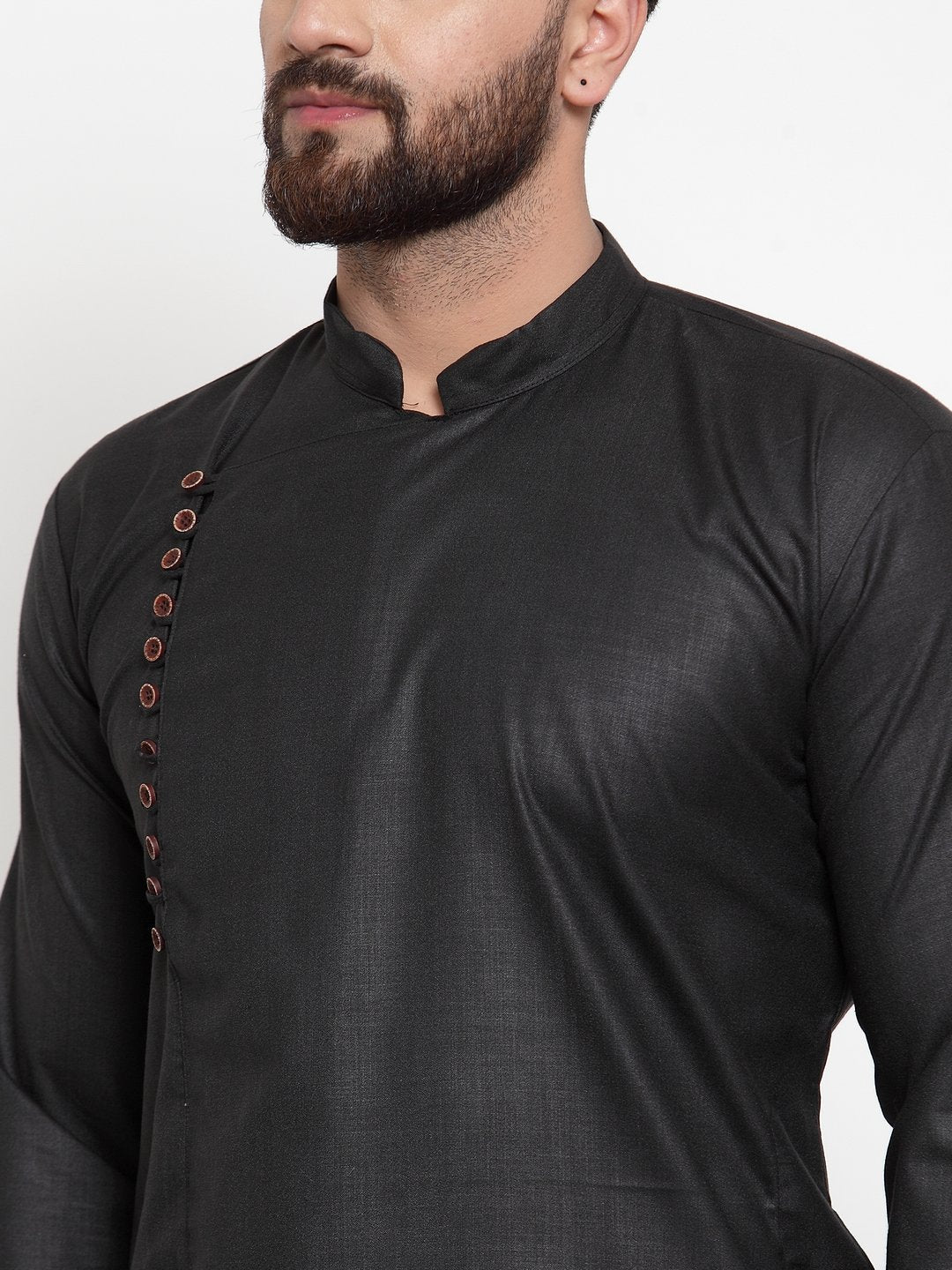 Jompers Men Black Solid Kurta with Churidar - Distacart
