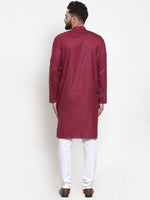 Thumbnail for Jompers Men Maroon Solid Kurta with Churidar - Distacart