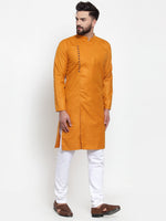 Thumbnail for Jompers Men Mustard Solid Kurta Only - Distacart