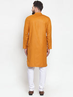 Thumbnail for Jompers Men Mustard Solid Kurta Only - Distacart