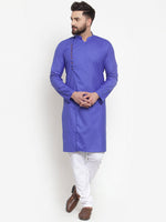 Thumbnail for Jompers Men Royal-Blue Solid Kurta Only - Distacart