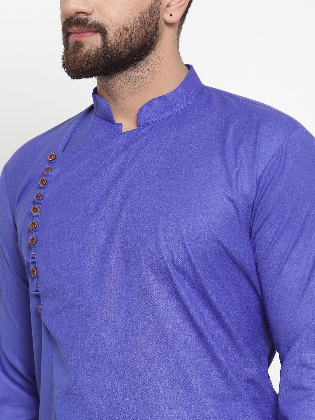 Jompers Men Royal-Blue Solid Kurta with Churidar - Distacart