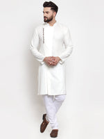 Thumbnail for Jompers Men White Solid Kurta Only - Distacart