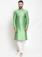 Thumbnail for Jompers Men Green & White Self Design Kurta Only - Distacart